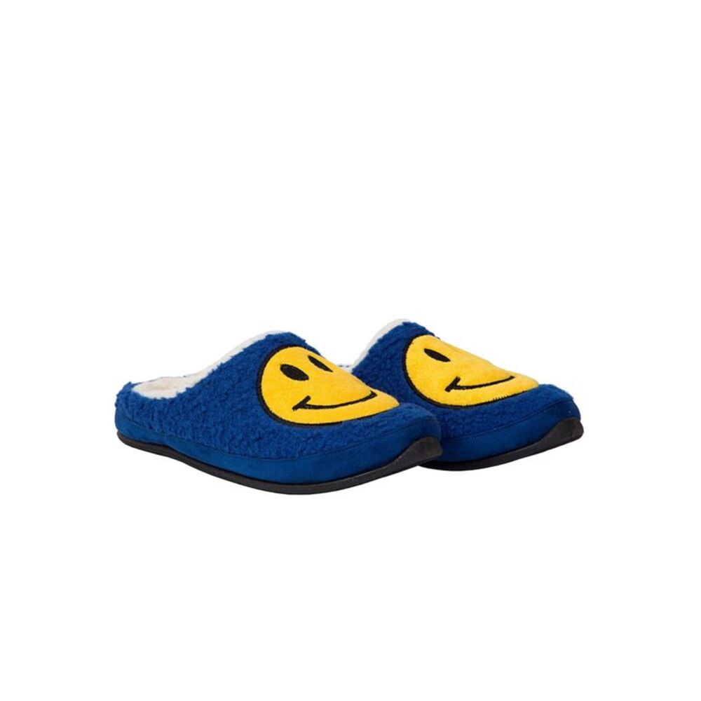 DEER STAGS  Mens Blue Smiley Face Round Toe Slip On Slippers Shoes 8 M